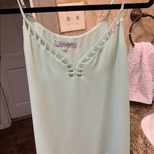 Spaghetti strap light green tank